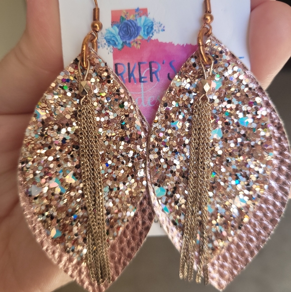 Sparkle & Chain Drop Earrings - Picture 1 of 6